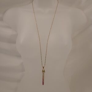 Stella & Dot Gold Necklace with Gradient Pendant